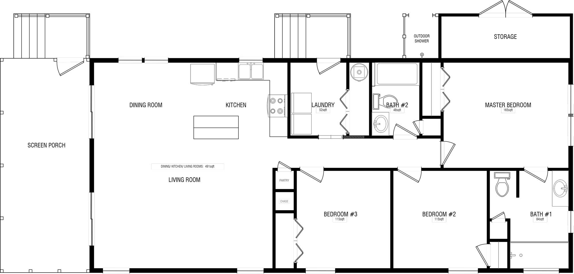 New construction, three bedroom, two bath, single story home Montego Bay, Ocean City, Maryland